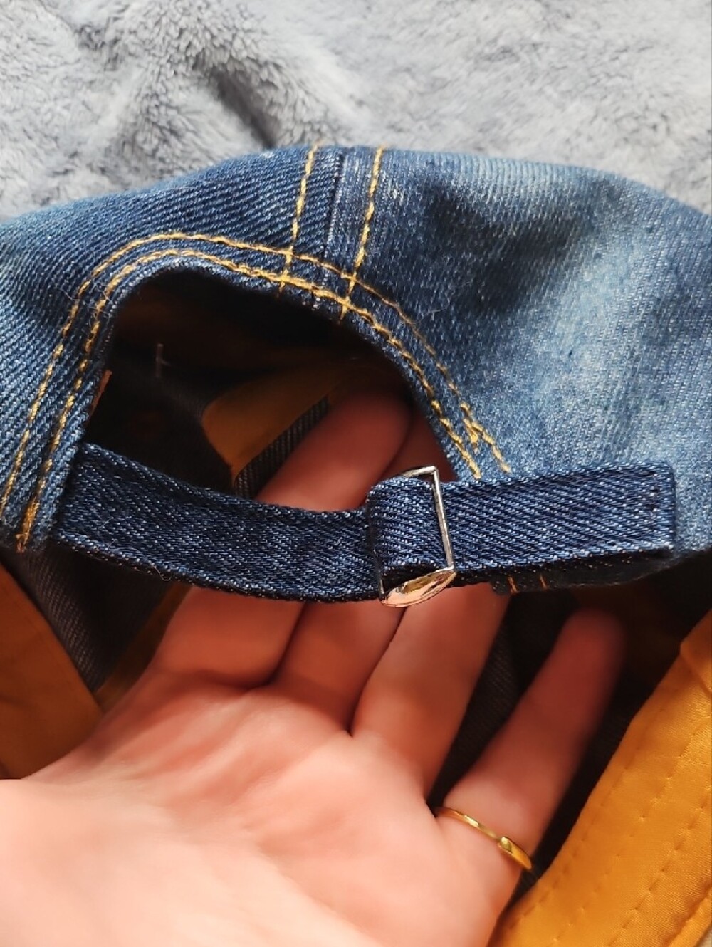Kids Denim Cap with Iridescent Crystal Brim - 'Blessed' Embroidery - Picture 5 of 5